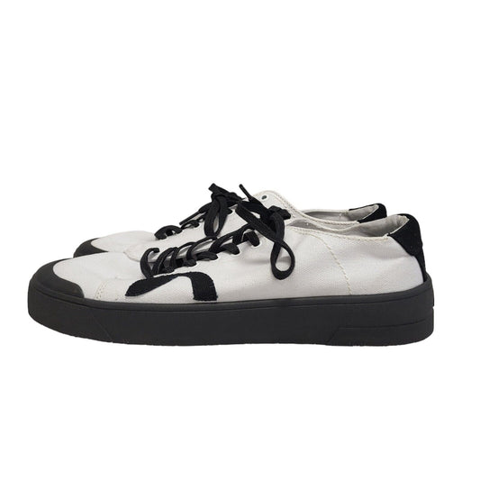 Roscomar White Black Canvas Casual Trainers Men's  Uk Size 8