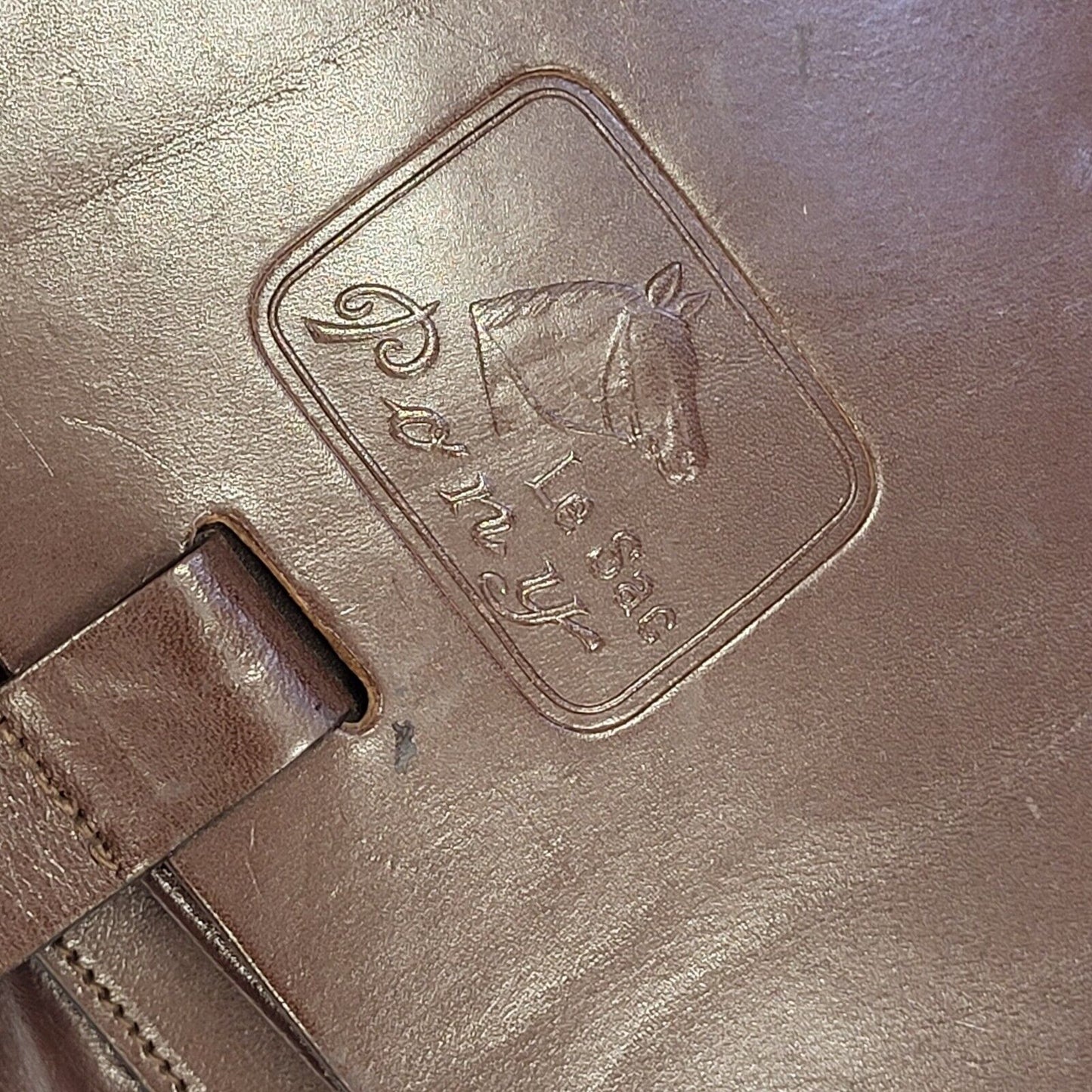 Le Sac Pony Vintage Brown Leather Cross Body Saddle  Bag Uk Women's 10" x 8.5"