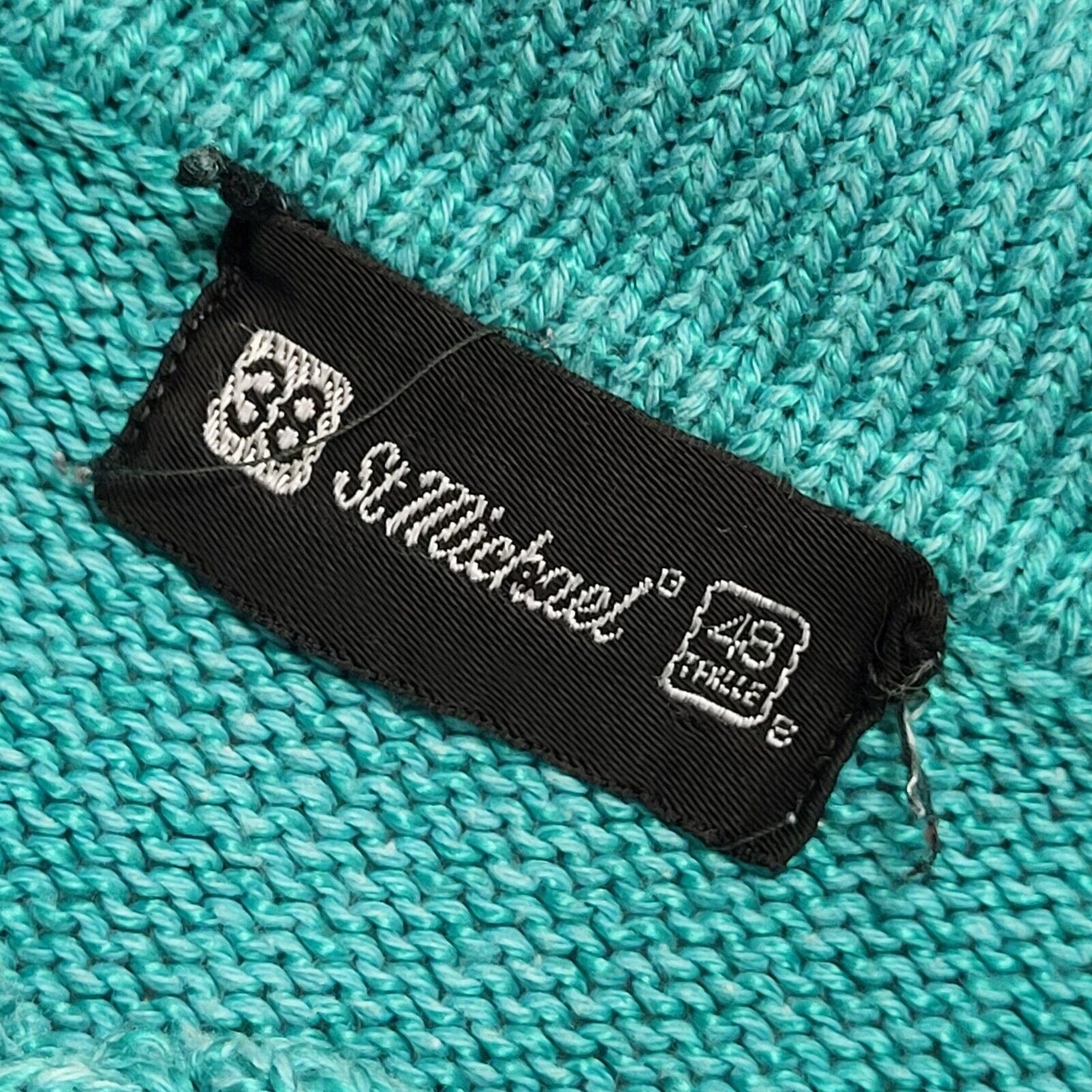 St Michael 80's Teal Collared Knit Jumper UK Women's Size 10