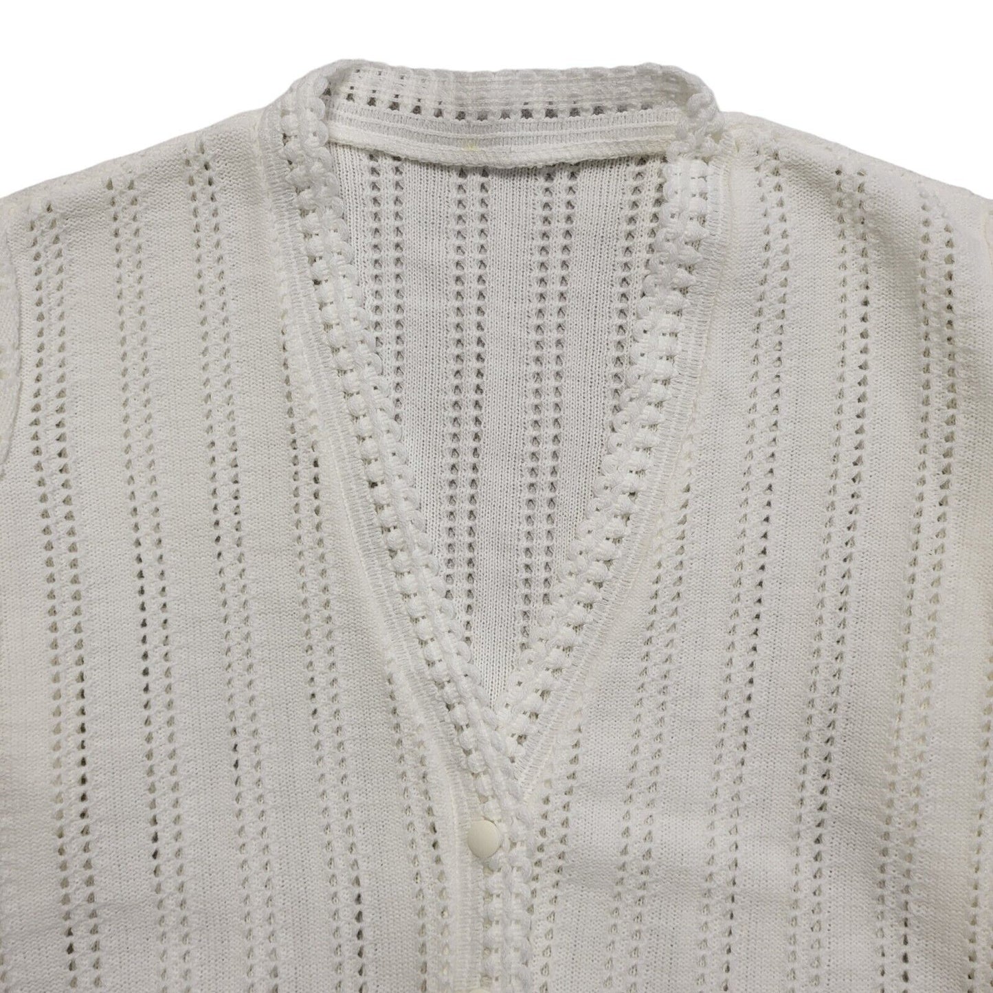 Vintage 90's White Button Front Long Sleeve Cardigan Womens UK 14