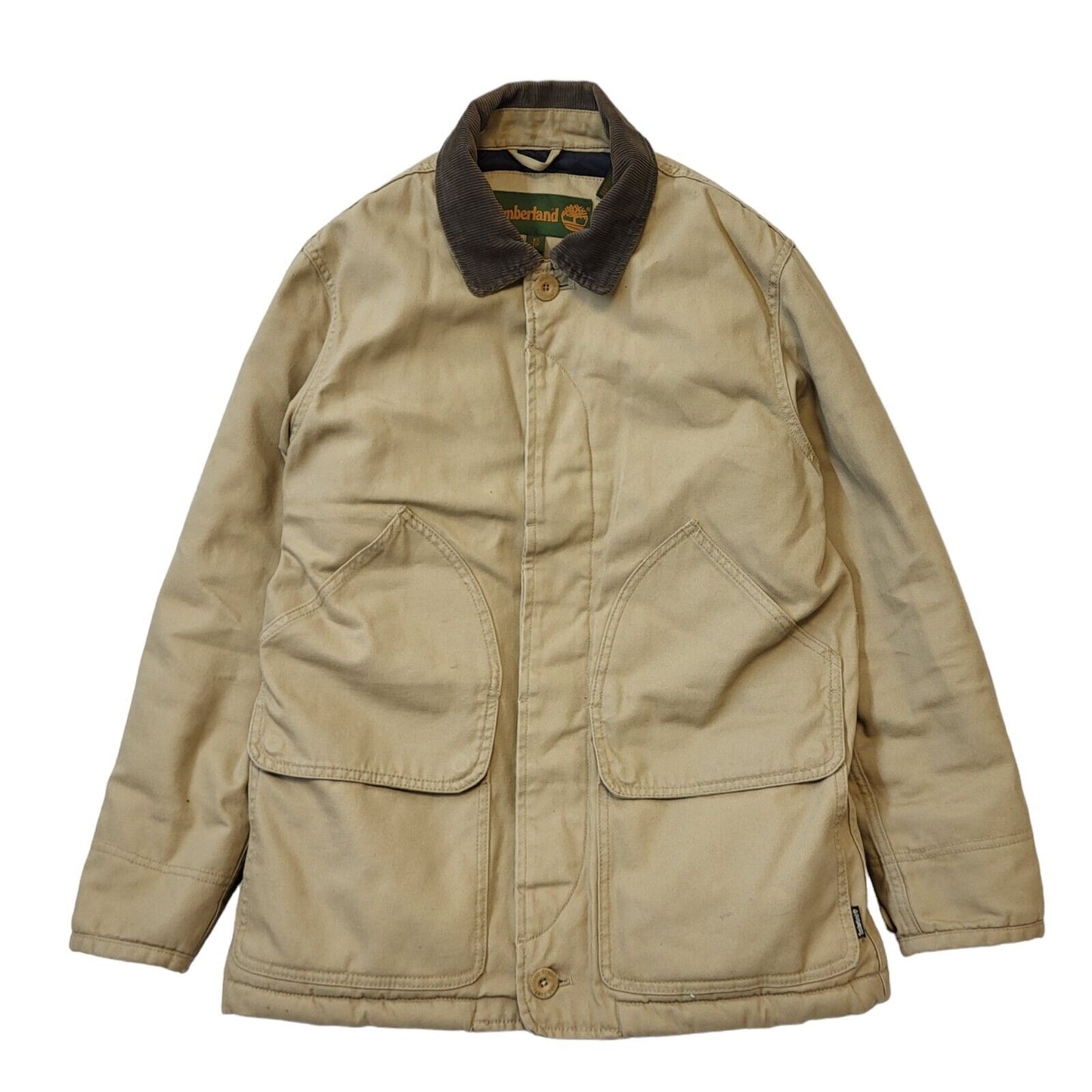 Timberland 90s Vintage Beige Cotton Button Jacket Men's Size XS
