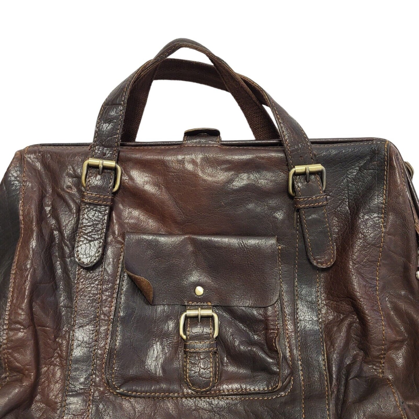 Rowallan Brown Vintage Leather Satchel Bag Uk Women's 15" x11"