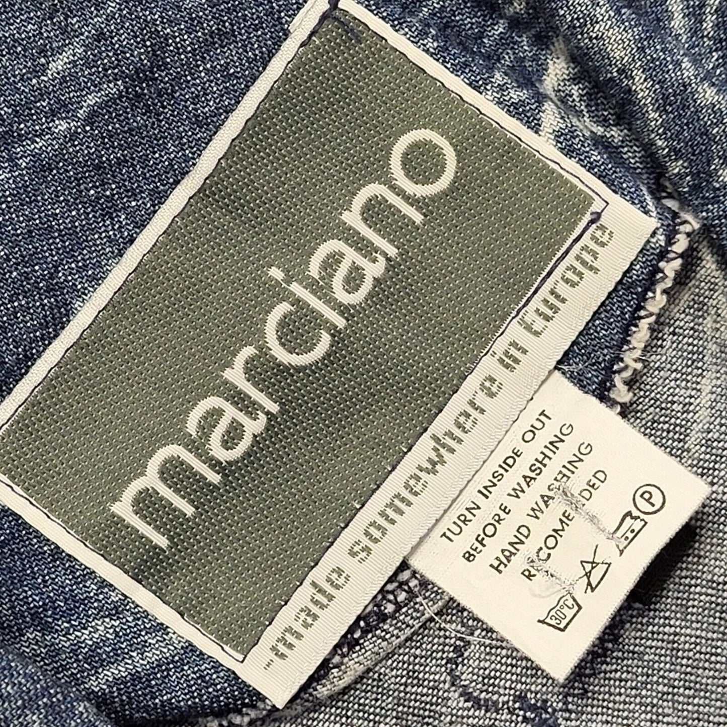 Marciano Bleach Blue 80s Vintage Button Denim Jacket Uk Women's Size 12