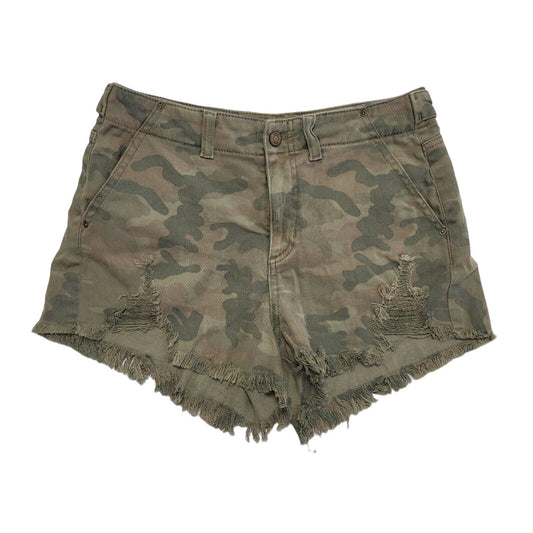 Guess Vintage Y2K  Green Zipped Camouflage Shorts Uk Women's Size M W29