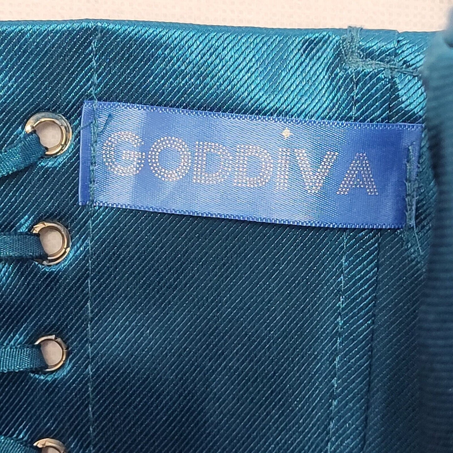 Goddiva Y2K Blue Heart Corset Party Top Womens Size 10