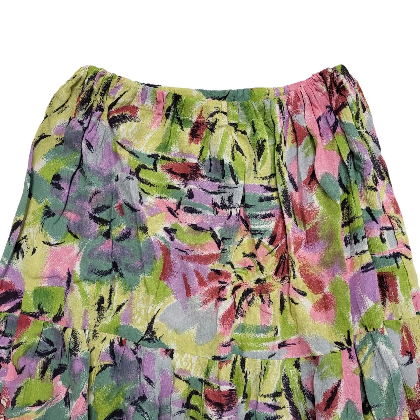 Vintage 80's Multicoloured Retro Abstract Skirt Womens UK 14