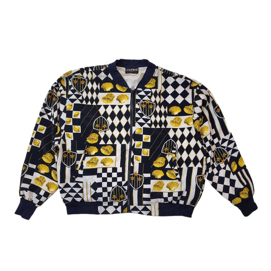 Notations 90s Vintage White, Black & Gold Sea Shell Jacket Women's Size 16-18
