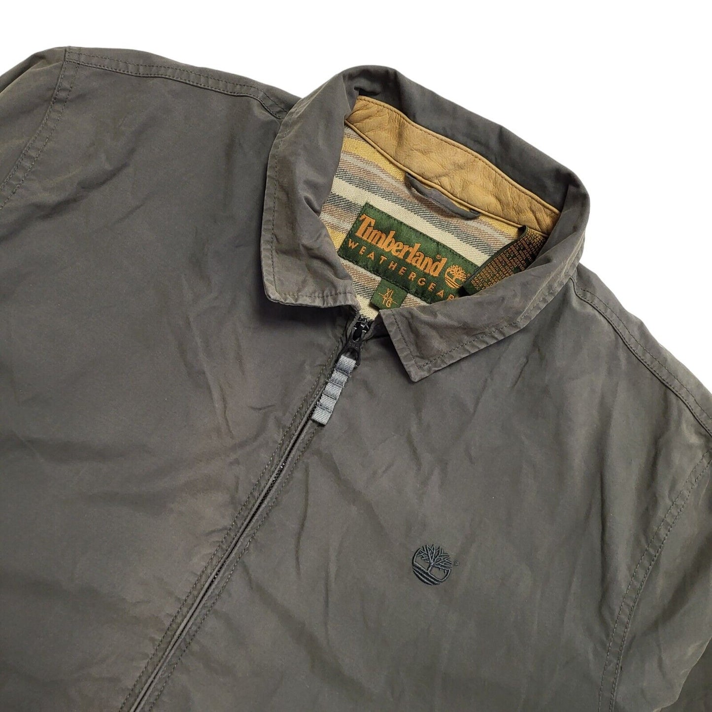 Timberland 90s Vintage Green Cotton Zip Up Jacket Men's Size XL