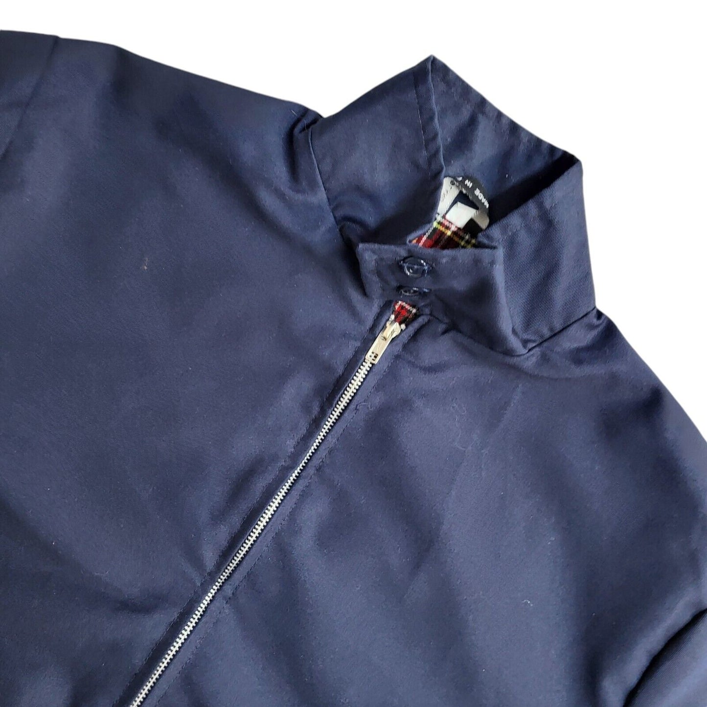 Vintage 90's Navy Blue Full Zip Bomber Jacket UK Men's Size L