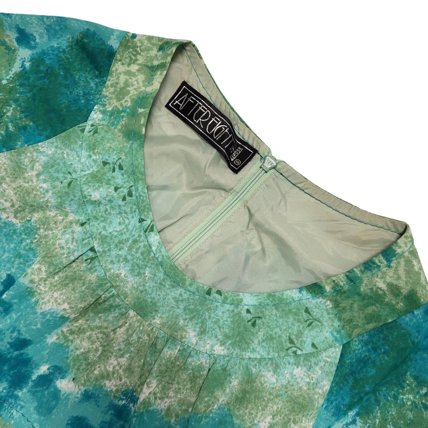 70s Vintage After Eight Green Retro Summer Maxi Dress Women's Size 8
