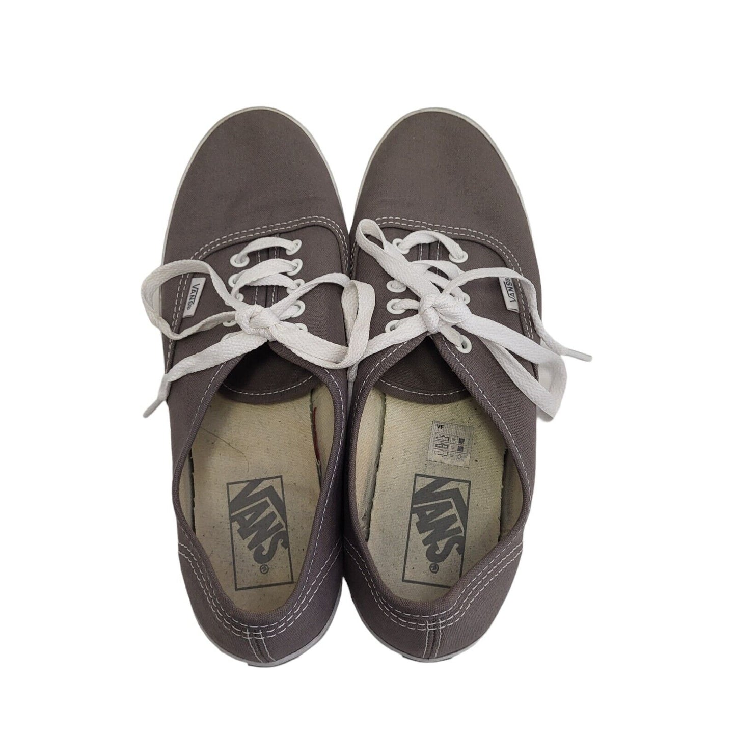Vans Grey White Lace-up Sports Casual Women's Trainers Uk Size 6
