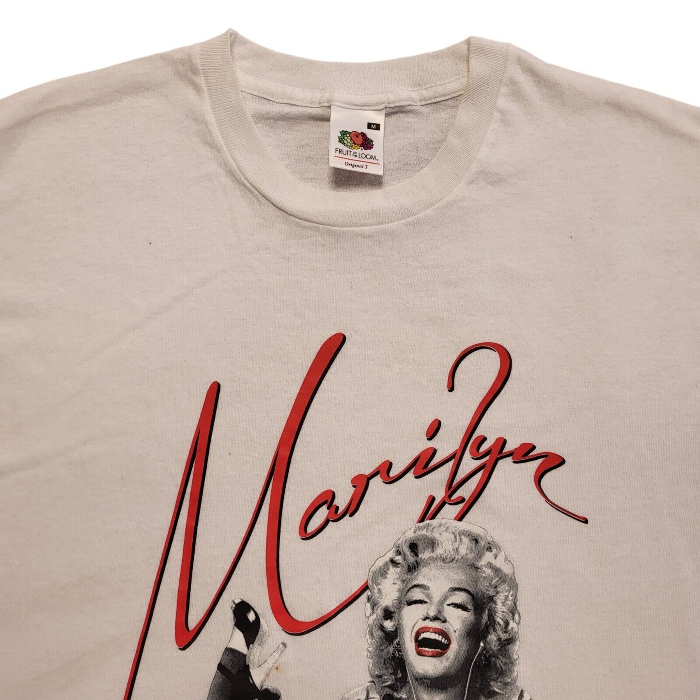 Fruit Of The Loom White Y2K Marilyn Monroe Short Sleeve T-Shirt Mens Size M