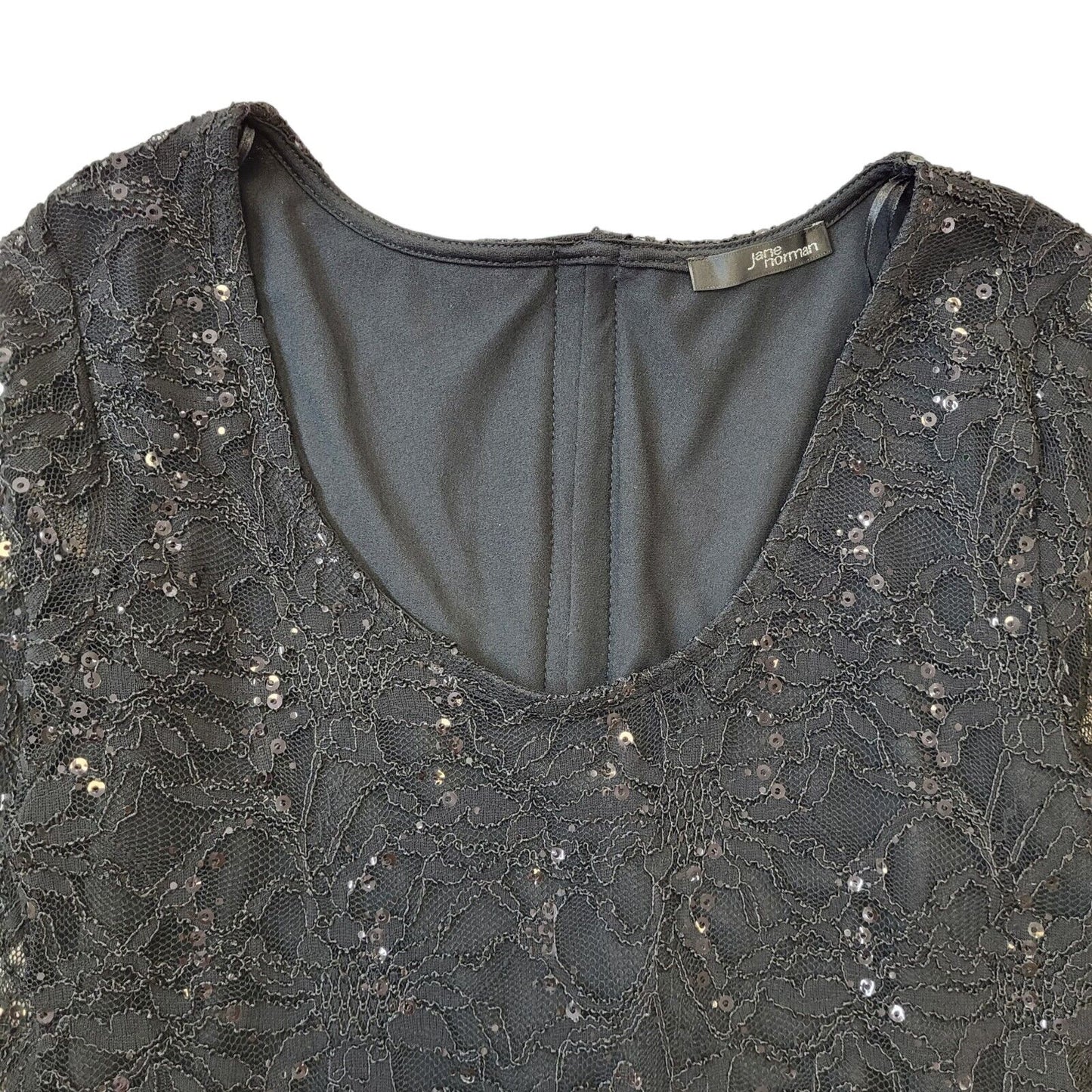 Jane Norman Y2K Black Sequin & Lace Womens UK 14
