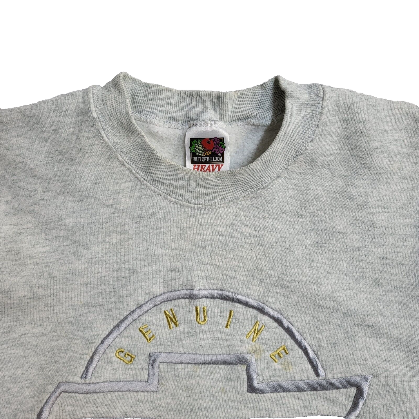 Fruit Of The Loom Grey Chevrolet Vintage 90's Sweatshirt UK Men's Size M