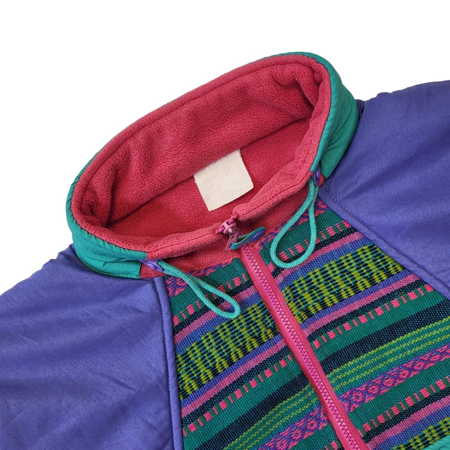 90s Vintage 1/4 Zip Pink & Purple Pullover Fleece Women's Size XL