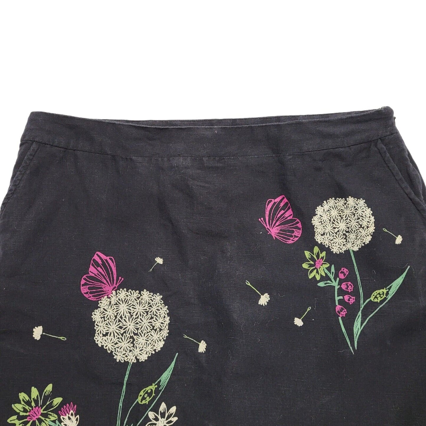 Vintage 80's Black & Pink Paisley Velvet Maxi Skirt Women's Size 12 W30