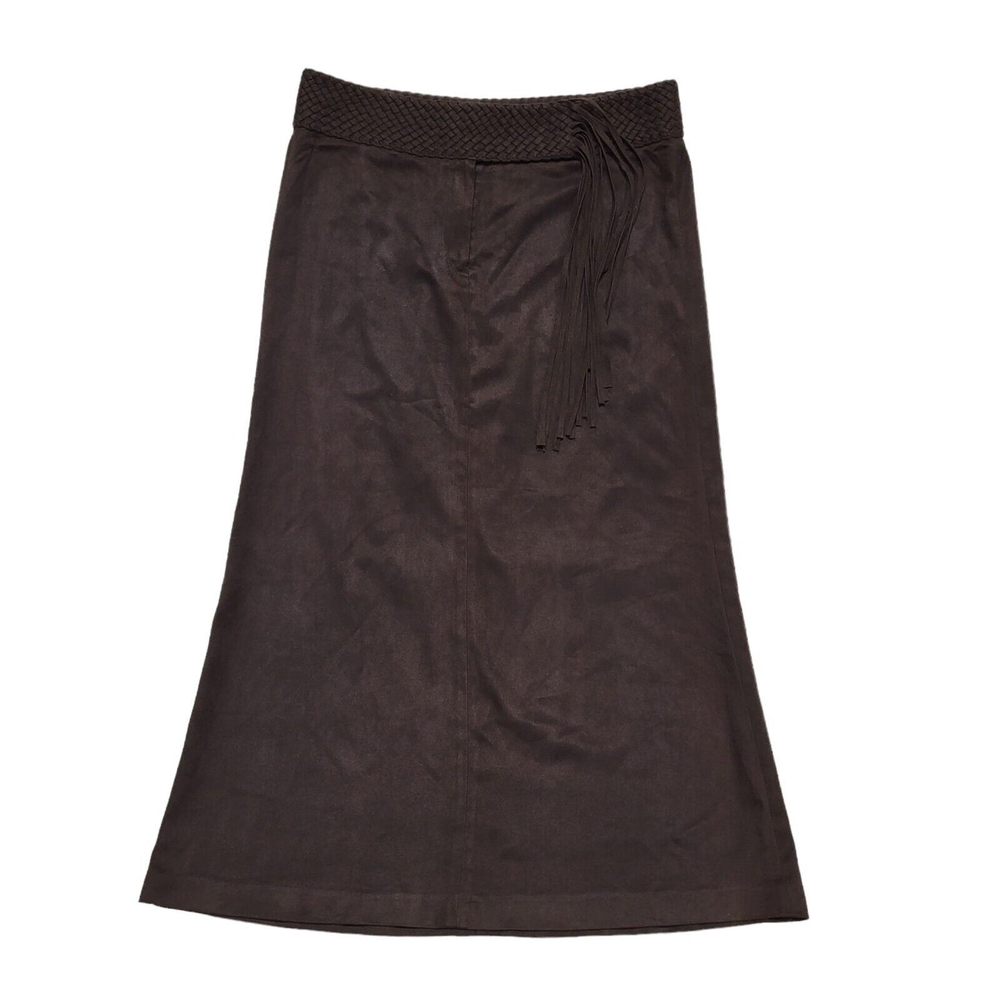 Next Vintage 80's Brown Long Tassle A-Line Skirt Womens UK Size 14