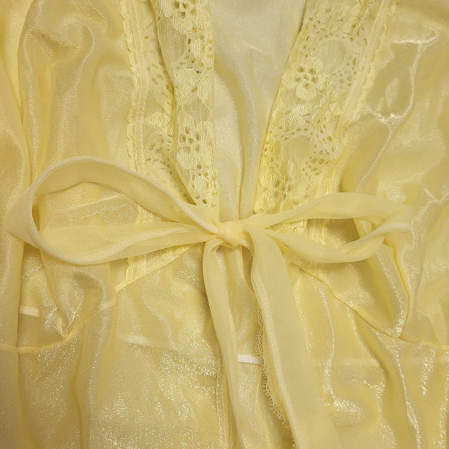 Vintage 60s Yellow 3/4 Sleeve Night Dress Women's Size 16/18