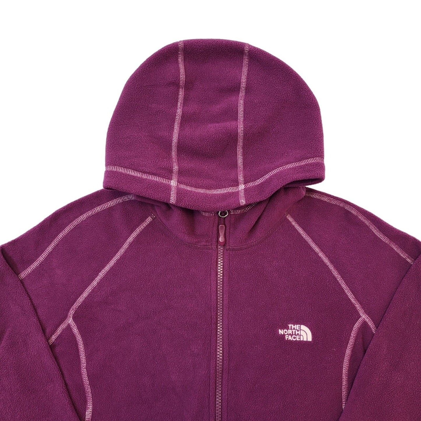 The North Face Purple Zip Up Hooded Fleece Women's Size XL