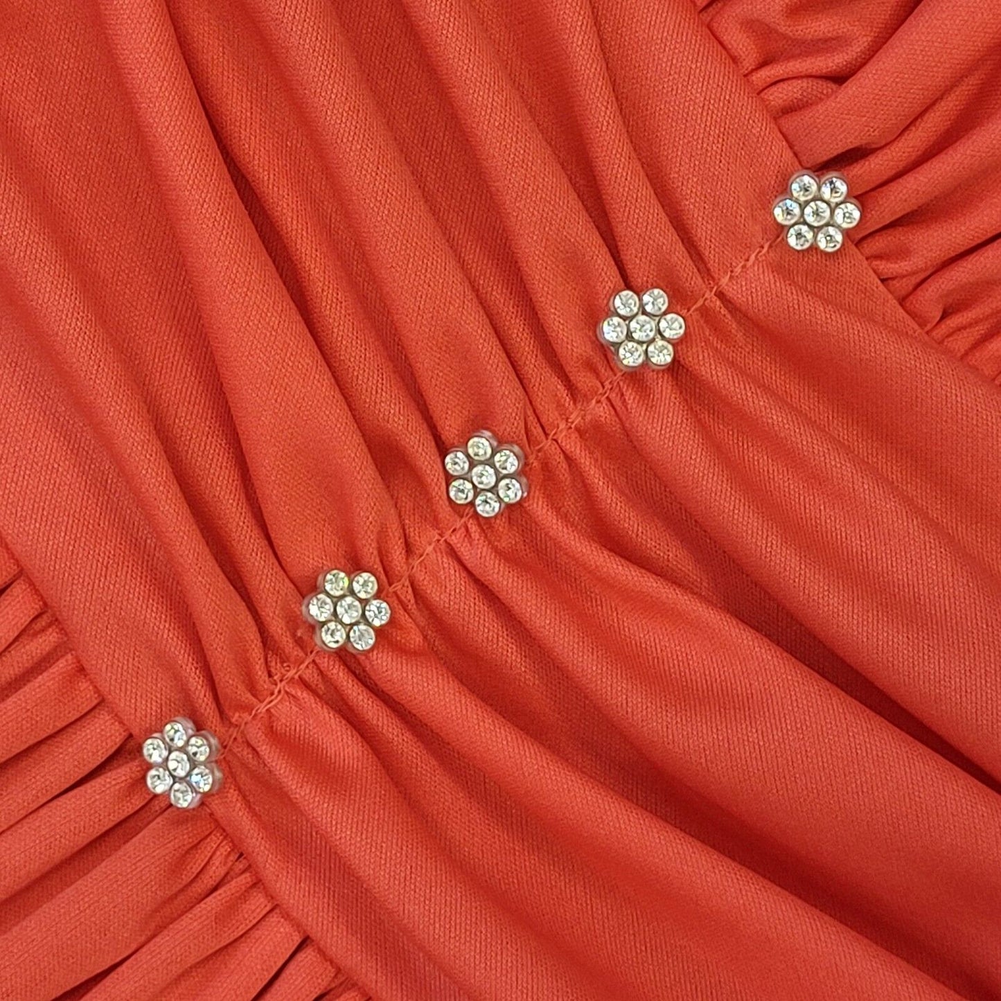 Marjon Couture Trina Lewis Vintage 70s Red Evening Dress Uk Women's Size 14
