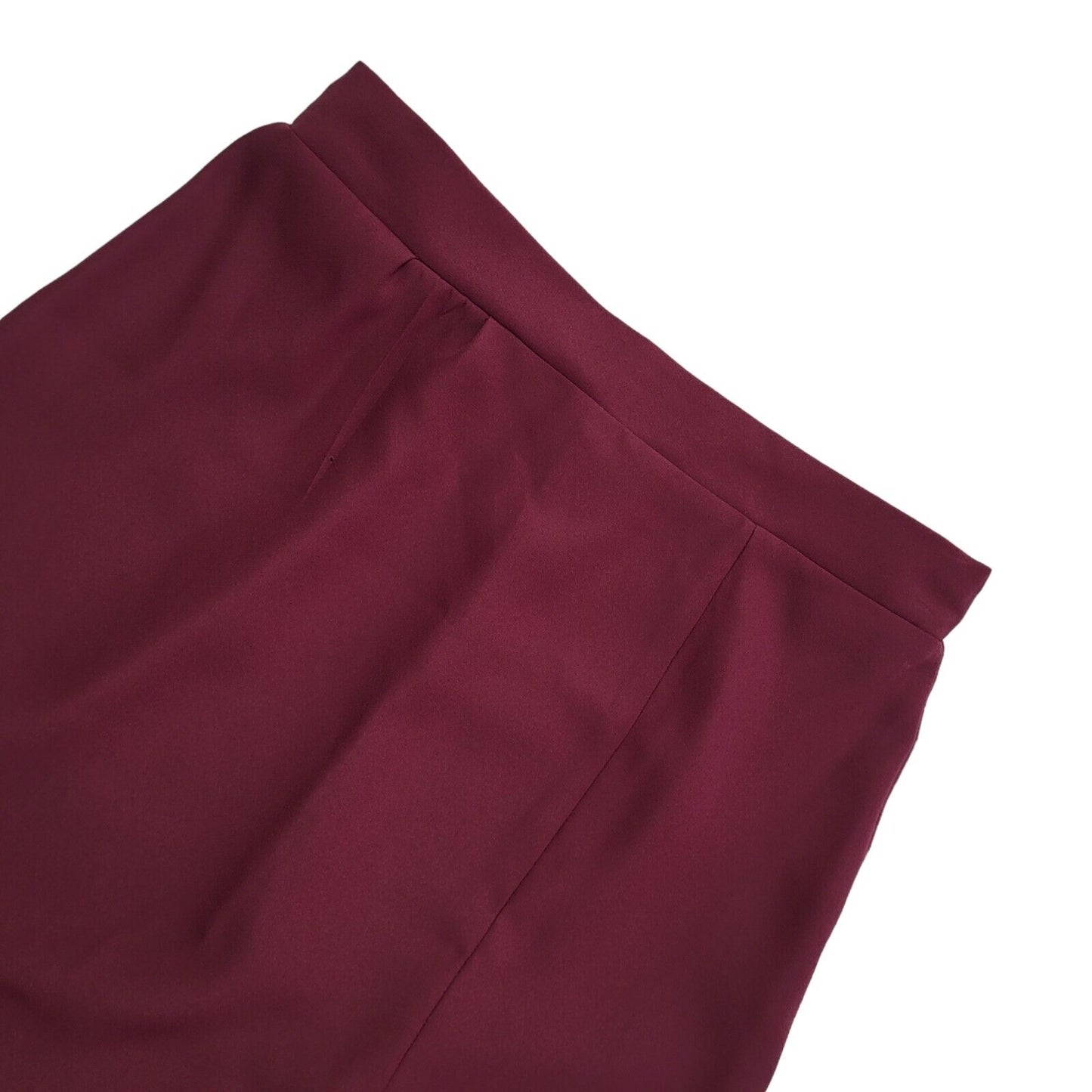 Classic Vintage Dark Red 90's Straight Pencil Skirt Uk Women's Size 16 W34