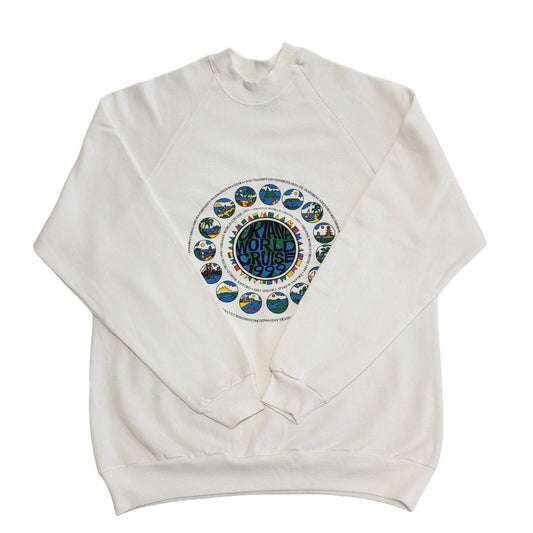 Fruit Of The Loom 90s Vintage White World Cruise Sweatshirt Men's Size XL