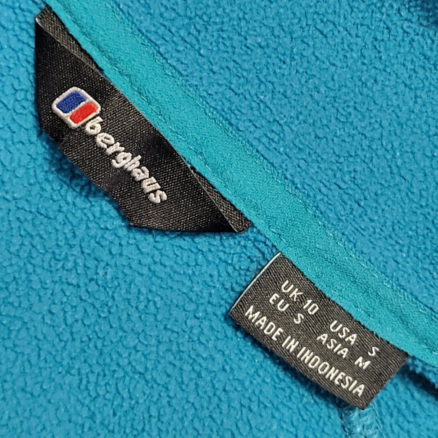 Berghaus Vintage 90's Teal 1/4 Zip Fleece Base Layer Womens UK Size 10