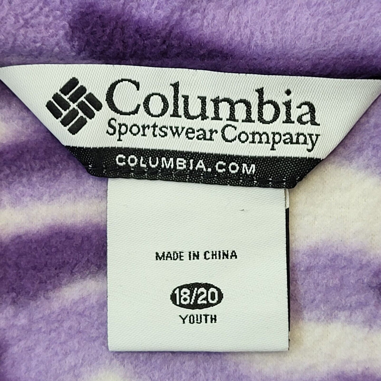 Columbia Purple Camo Zip Up Fleece Jacket Boy's/Girls Size XL