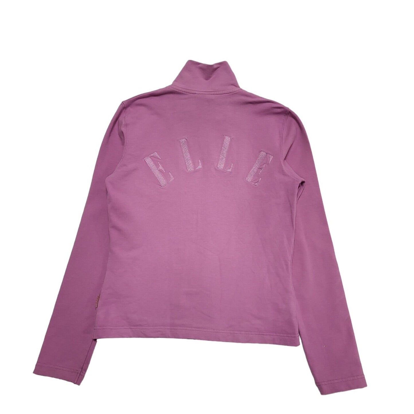 Elle Sport Y2K Purple High Neck Zip Up Sweatshirt Womens UK Size Medium