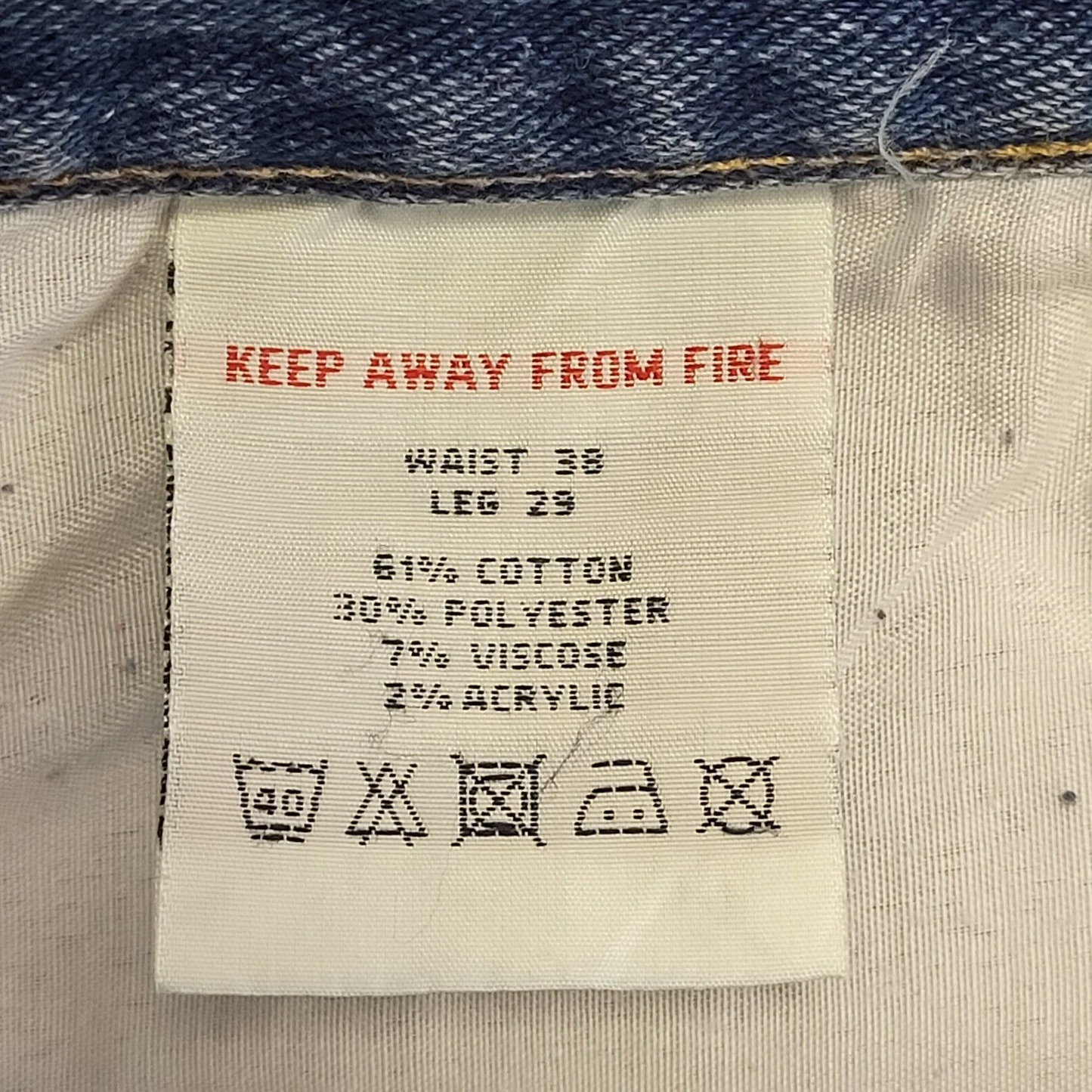 Kensington Dockside 90s Blue Wide Leg Denim Jeans Uk Men's Size S W30 L29