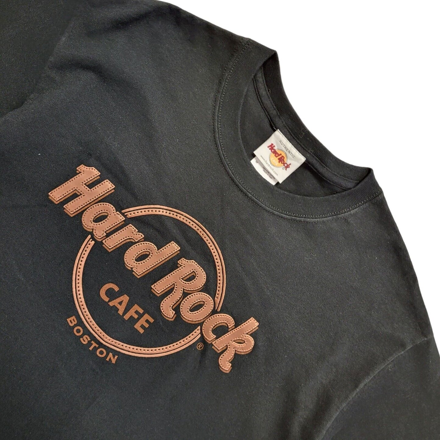 Hard Rock Cafe Boston Black Vintage 90s Short Sleeve T-Shirt Uk Men's M