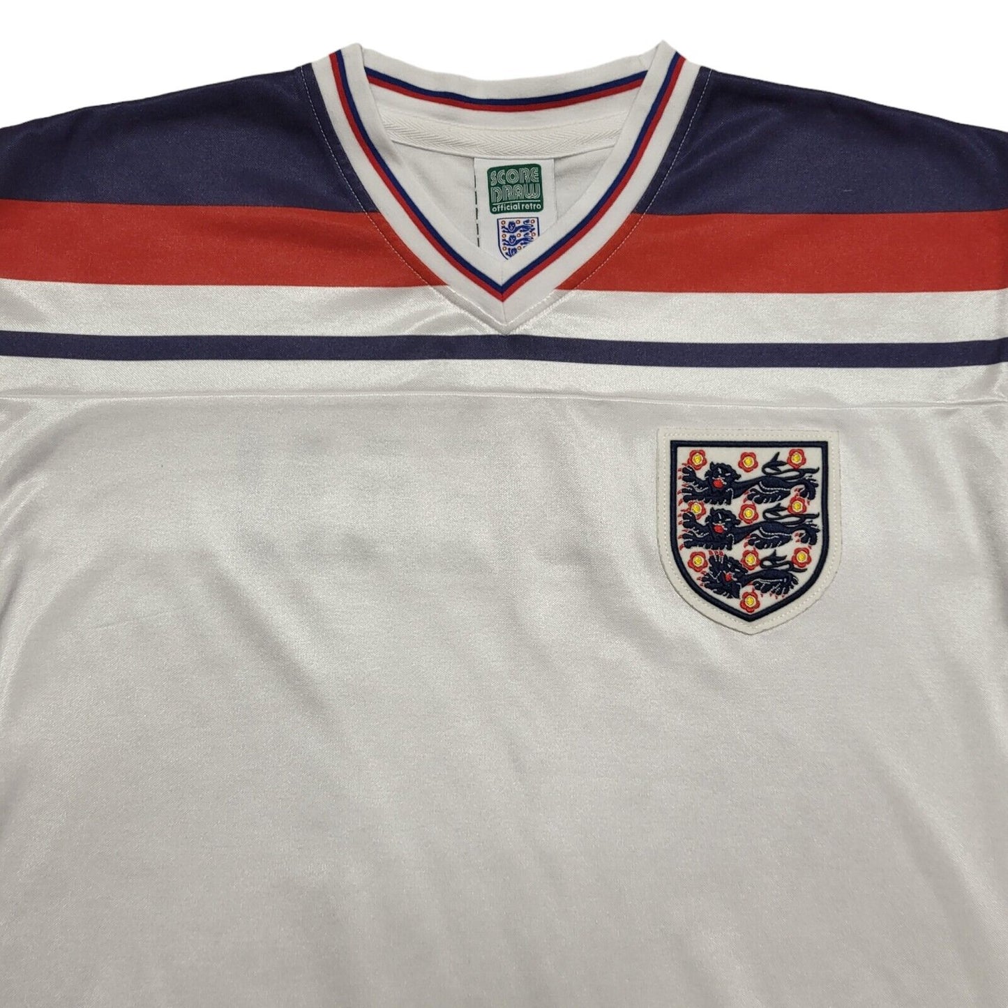 Score Draw 90s England White Keegan Football Shirt Uk Men's Size Medium
