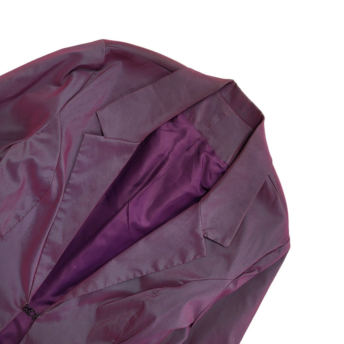 Bay Vintage 90's Purple Metallic Beaded Blazer Jacket Womens UK Size 10