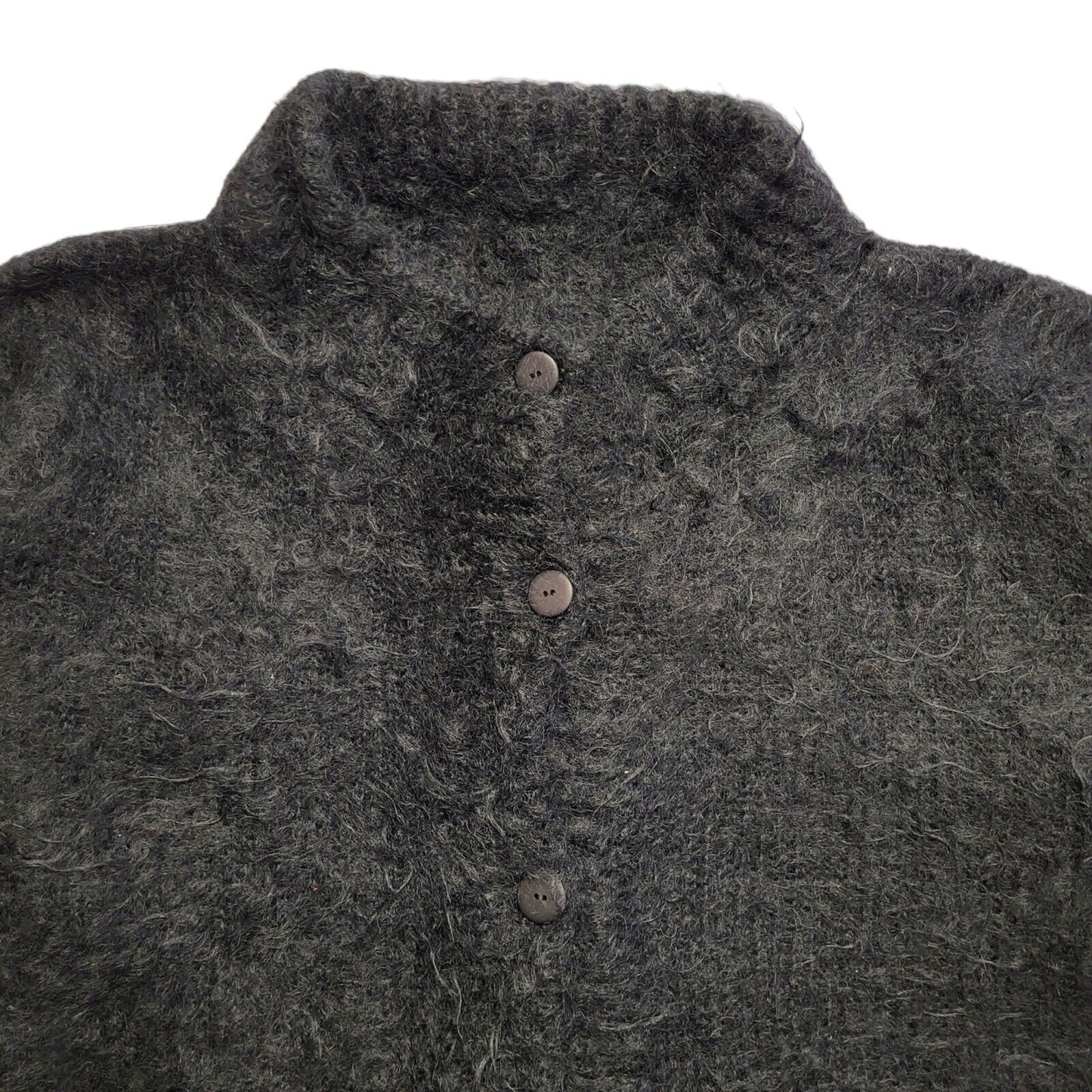 Vintage 90's Black Knitted Round Button Front Cardigan Womens UK Size 20