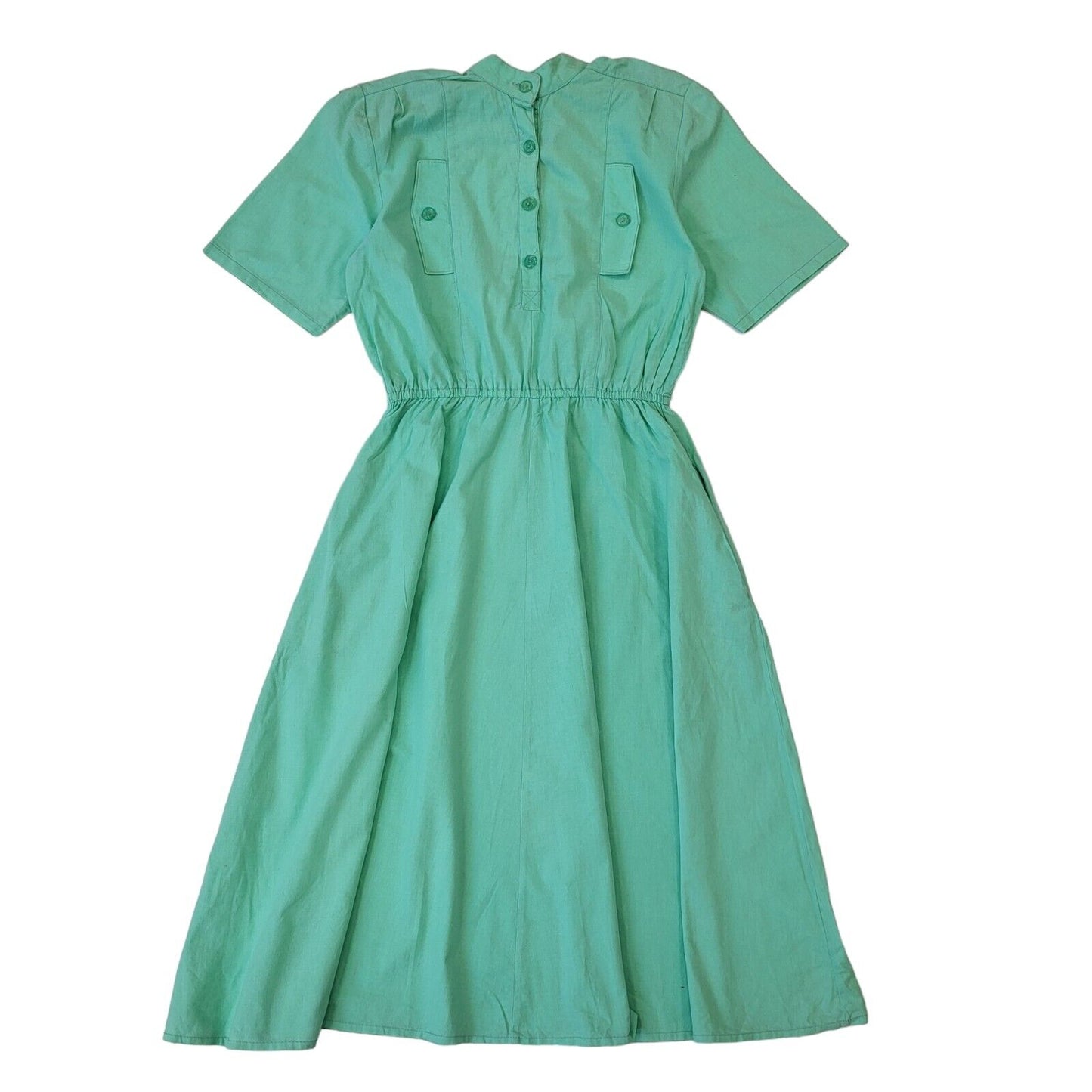 70s Vintage Pastel Green A-Line Daywear Dress Women's Size M 10