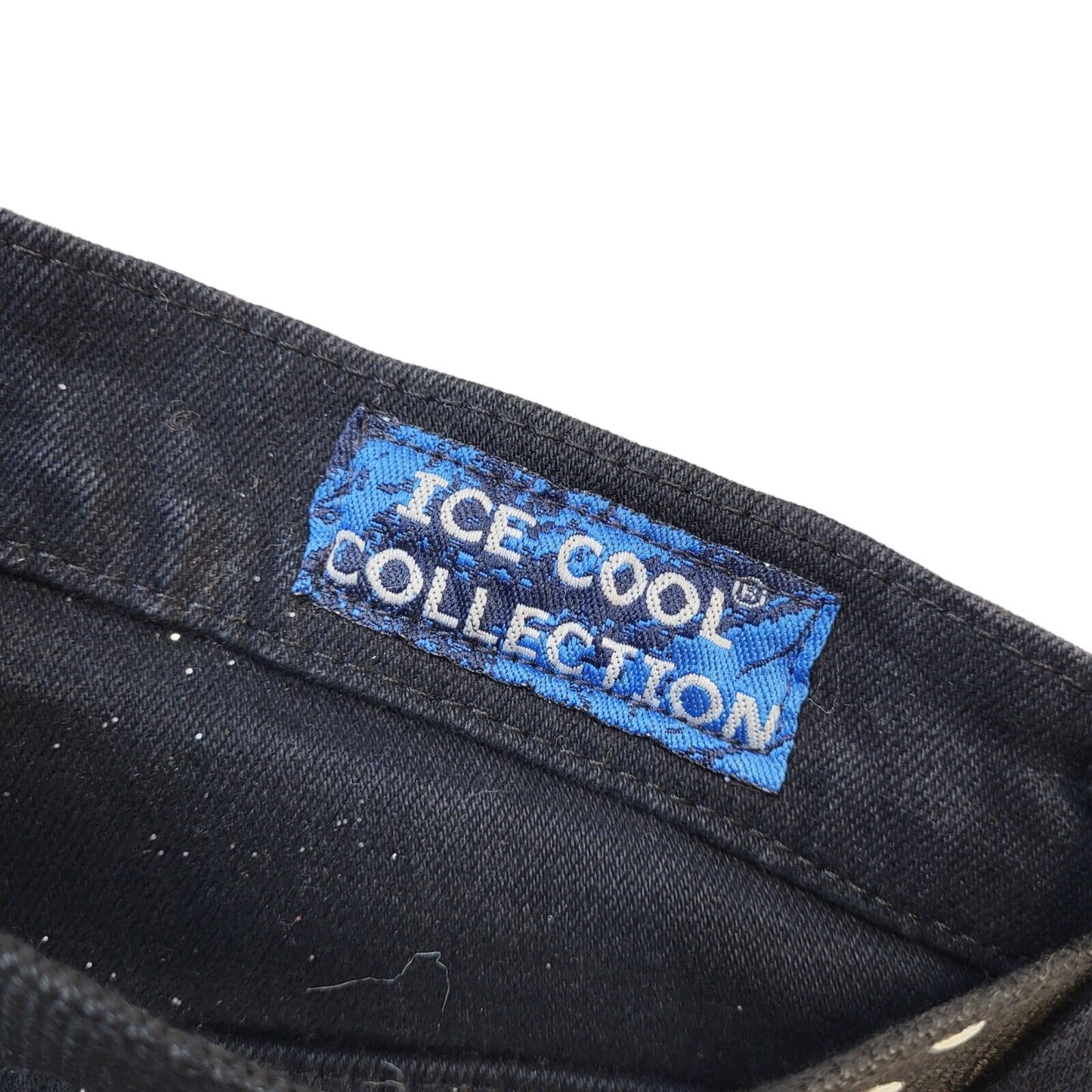 Ice Cool Y2K Vintage Black Glitter Bootcut Denim Jeans Women's Size 16 W34 L29