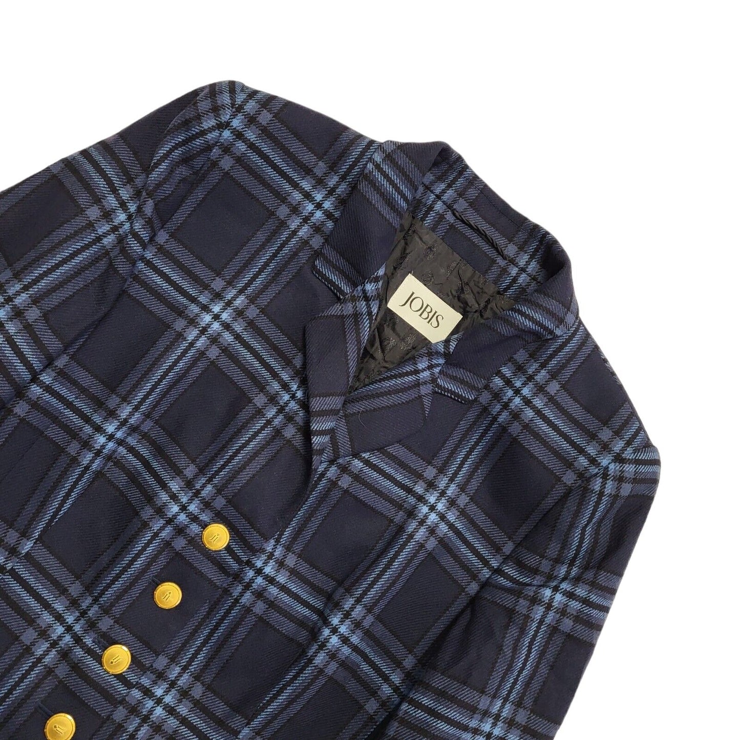 Jobis Vintage 90's  Blue Checked Button Front Blazer Jacket Womens UK Size XL