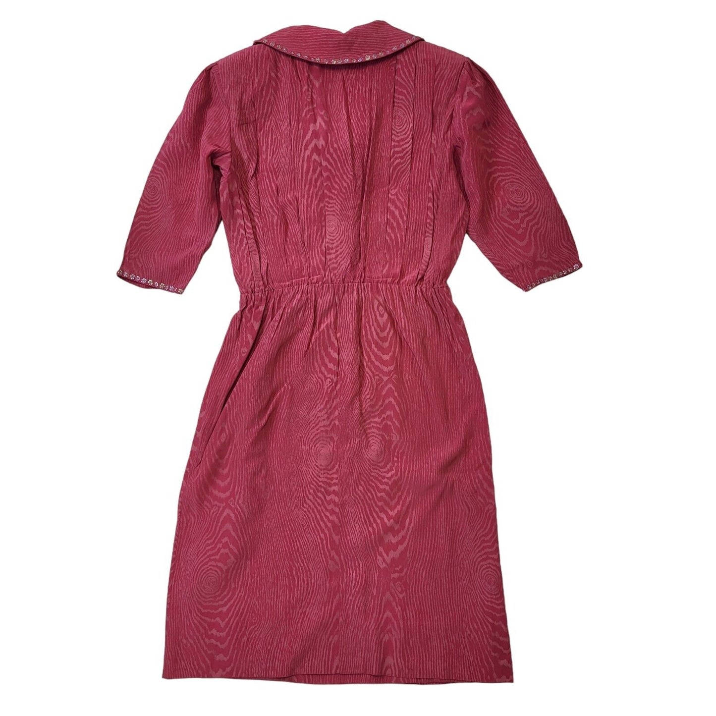Vintage 80's Pink Collared Button Dress Womens UK M EU 38