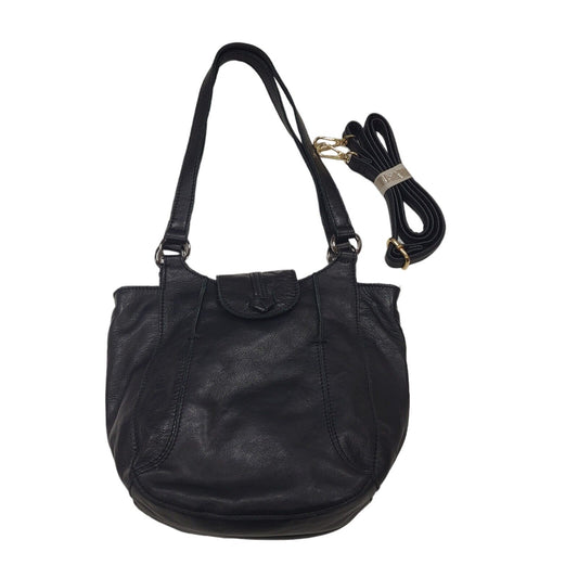 Hotter Black Leather Small Shoulder Bag Uk Women's Size  10" x 10"