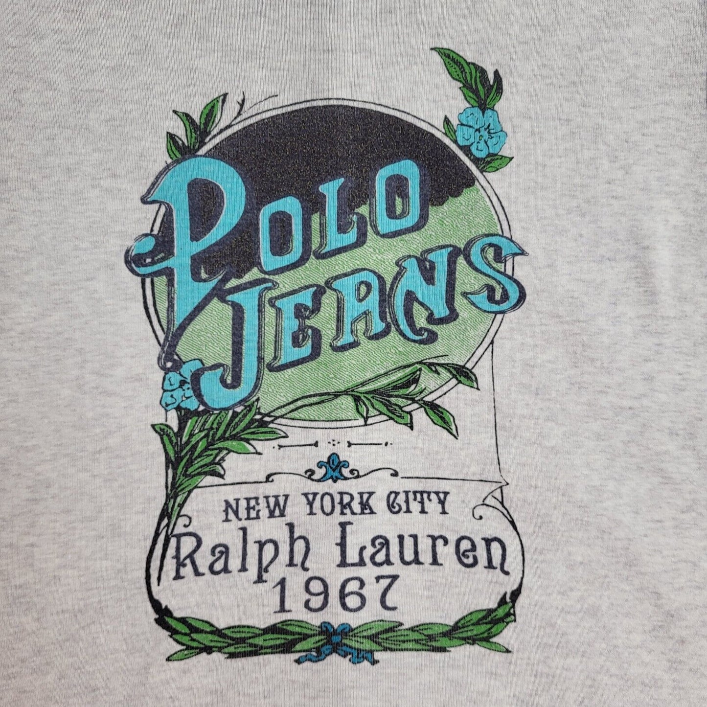 Polo Jeans Vintage 90s Grey T-Shirt Uk Women's Size Medium