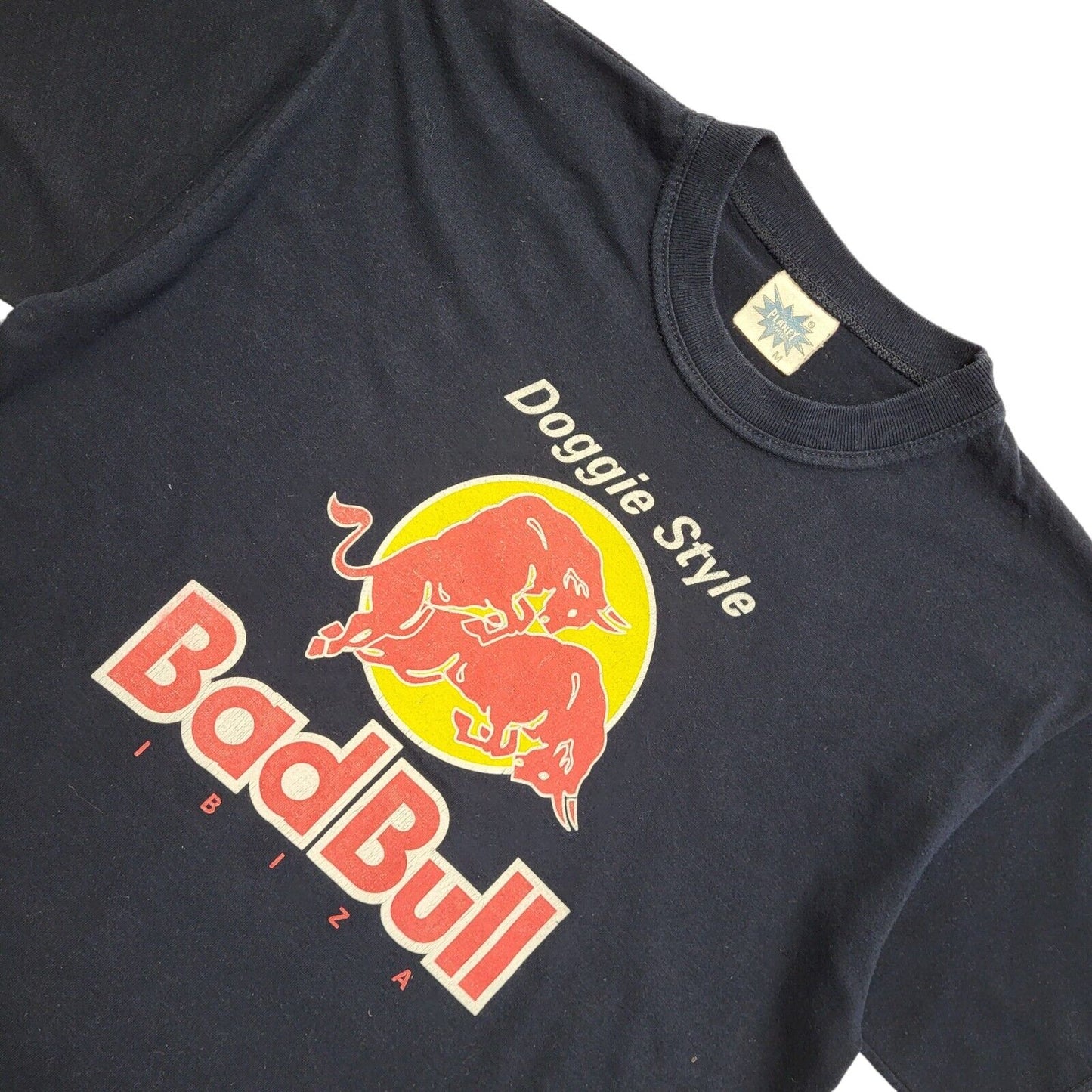 Planet Vintage Y2K Blue Badbull Ibiza Doggie Style Short Sleeve T-Shirt Womens M
