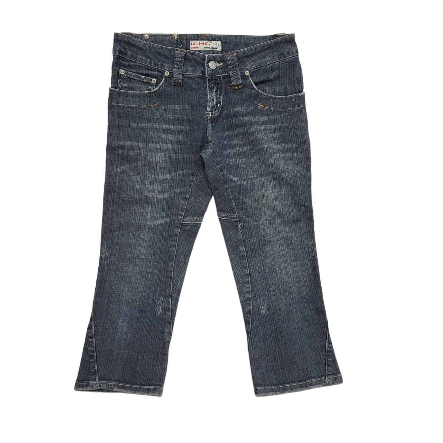 Ichi Vintage 90's Dark Blue Straight 3/4 Leg Jeans Uk Women's Size 10 W28 L21