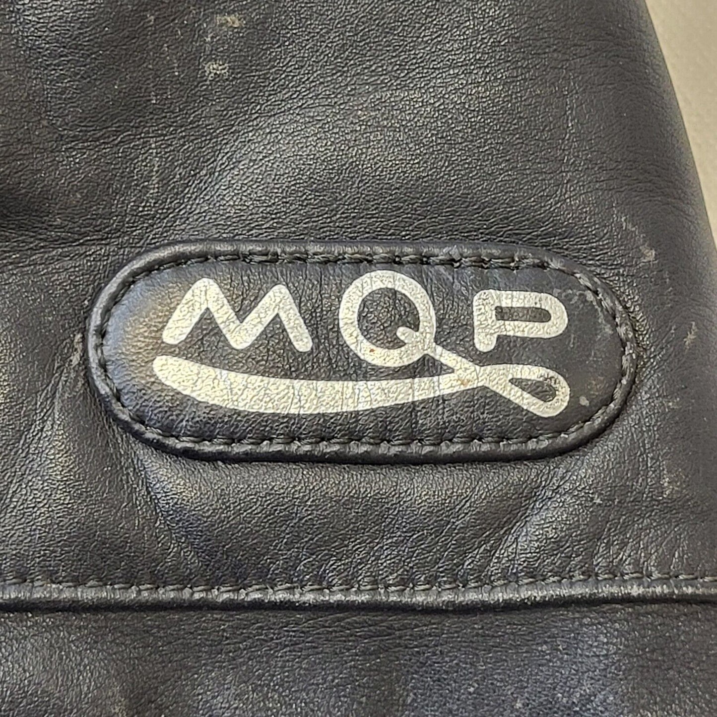 MQP 90s Vintage Black Zip Up Leather Jacket Men's Size L