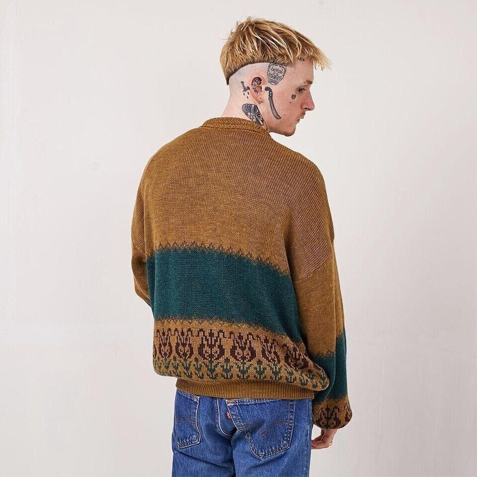 Peter Werth Brown Vintage 90s Crew Neck Jumper Uk Men's Size XL