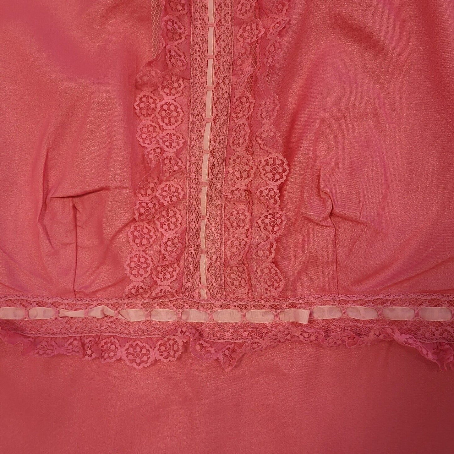 60s Vintage Pink Long Sleeve Maxi Dress Women's Size 14