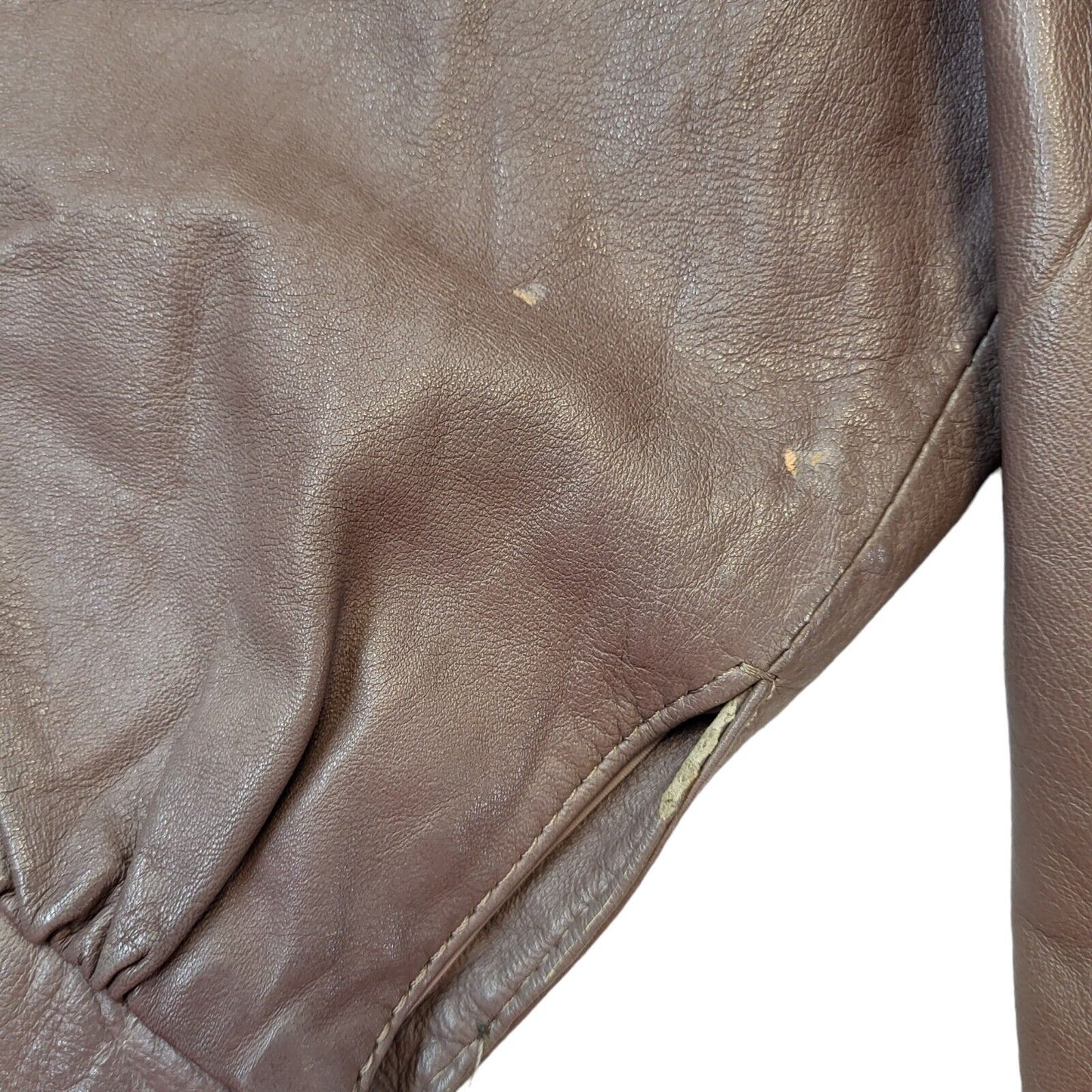 80s Vintage Brown Leather Jacket With Snap Fastenings Women's Size 18