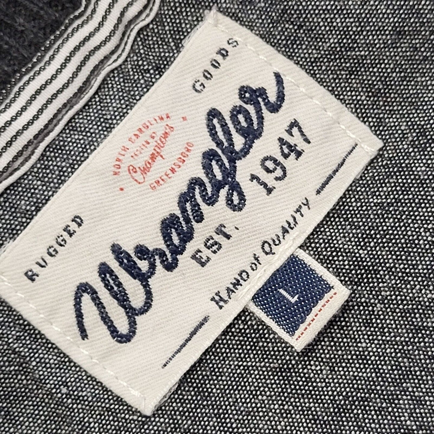 Wrangler Vintage 90's Grey Wool Blend V-Neck Jumper Men's Size Large