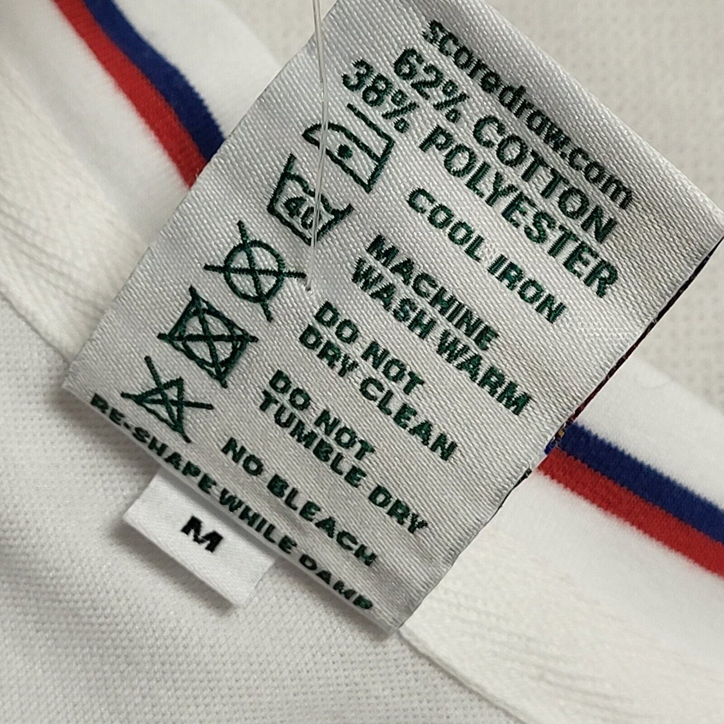 Score Draw 90s England White Keegan Football Shirt Uk Men's Size Medium