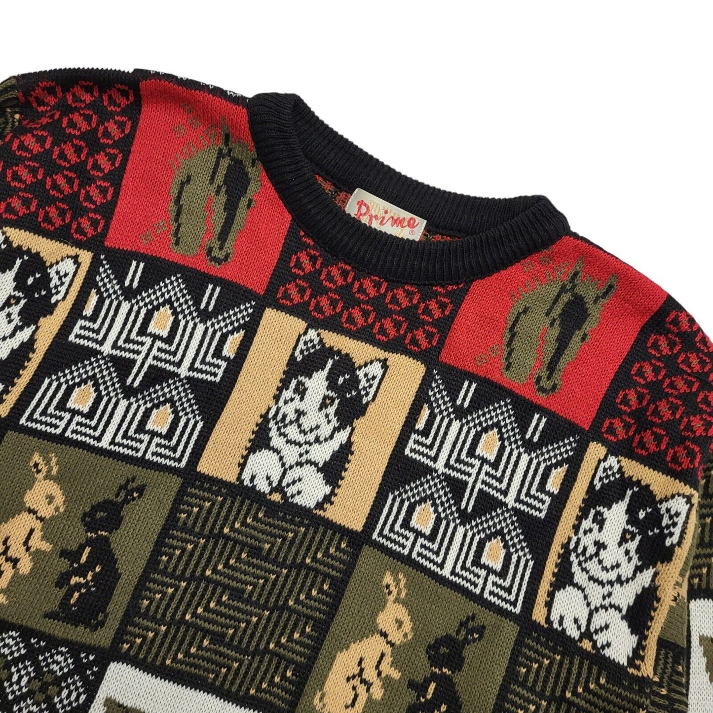 Prime Vintage 90's Multicoloured Animal Jumper UK Womens Size 16