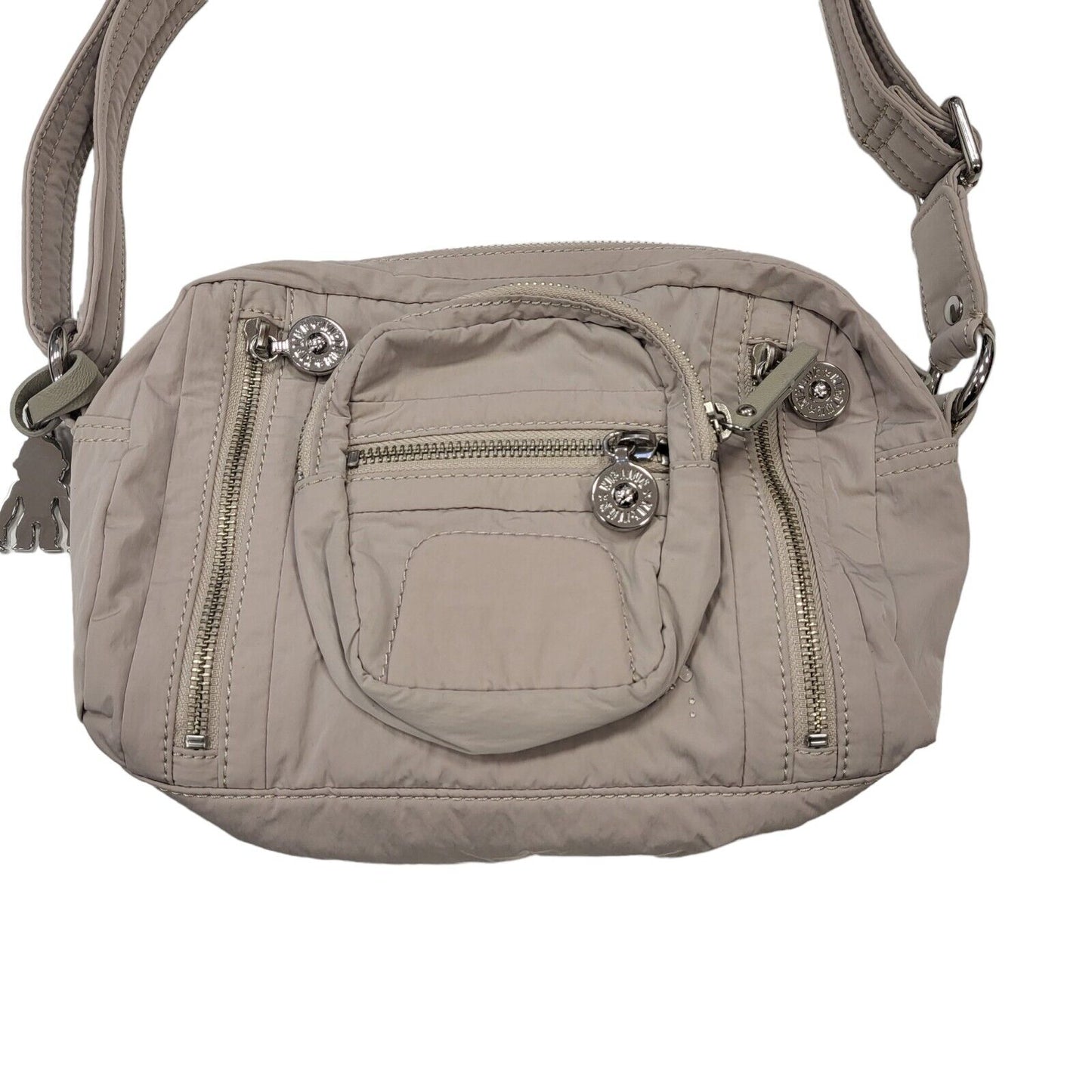 Kipling Beige Polyester Small Shoulder Bag Uk Women's Size  10.5" x 8.5"